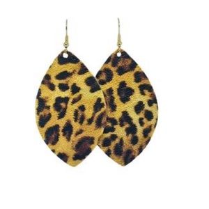 Gold Leopard Metallic Earrings